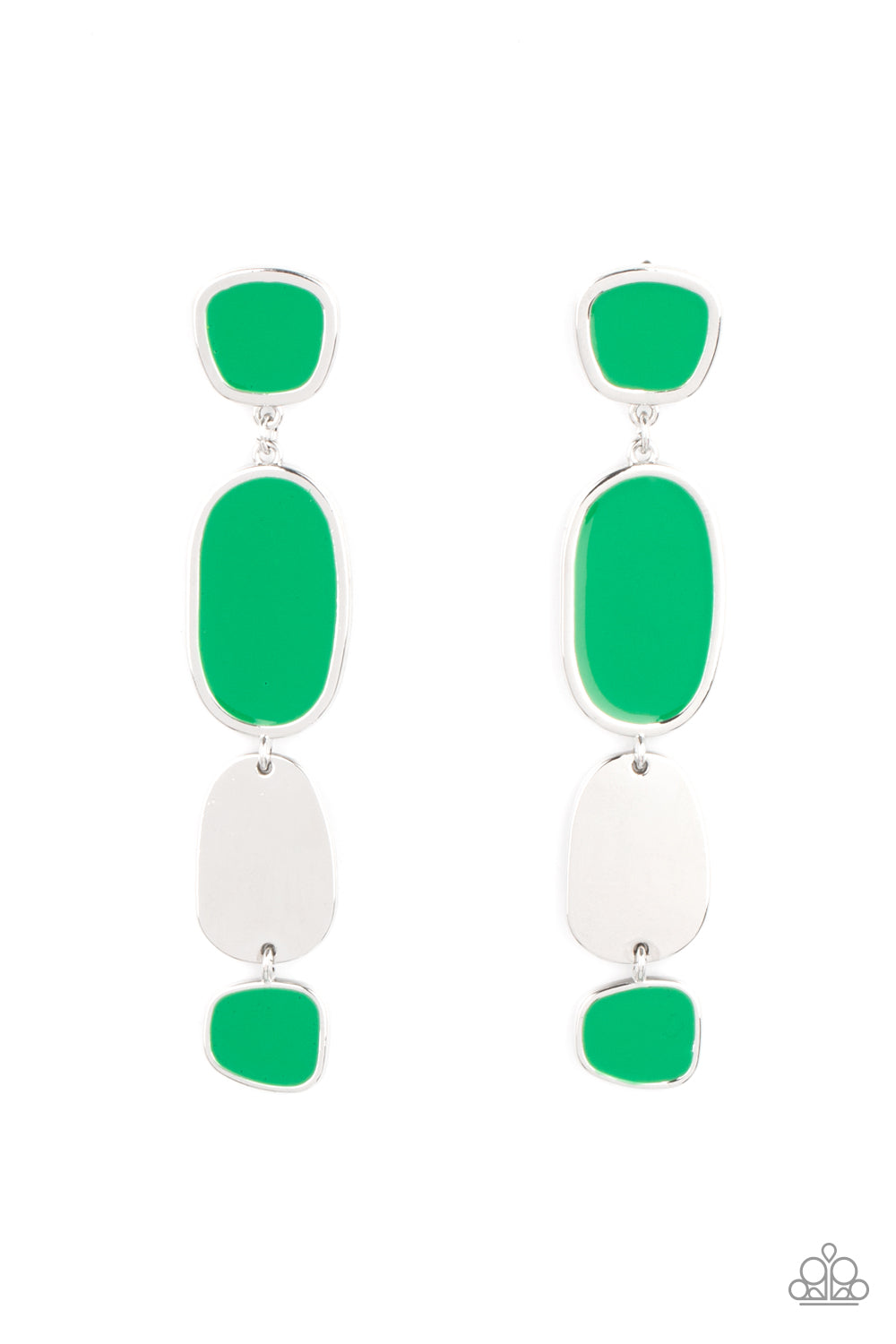 paparazzi-accessories-all-out-allure-green-post earrings