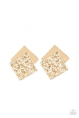 paparazzi-accessories-square-with-style-gold-post earrings