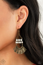 Load image into Gallery viewer, A FLARE For Fierceness - Brass Earrings - Paparazzi Jewelry
