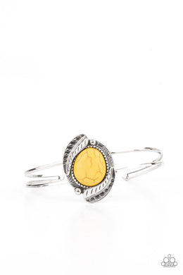 paparazzi-accessories-living-off-the-bandlands-yellow-bracelet