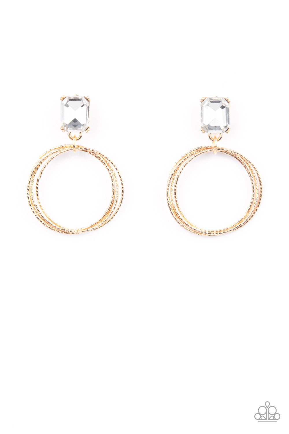 paparazzi-accessories-prismatic-perfection-gold-post earrings