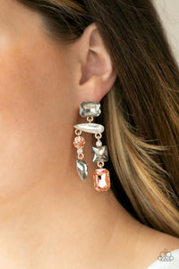 Hazard Pay - Multi Post Earrings - Paparazzi Jewelry