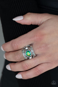 The GLEAMING Tower - Green Ring - Paprazzi Jewelry