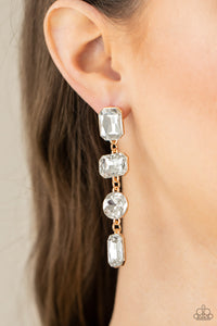 Cosmic Heiress - Gold Post Earrings - Paprazzi Jewelry