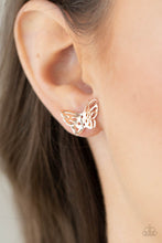 Load image into Gallery viewer, Flutter Fantasy - Rose Gold Post Earrings - Paparazzi Jewelry
