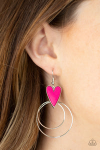 Happily Ever Hearts - Pink Earrings - Paparazzi Jewelry