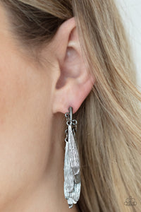 Pursuing The Plumes - Black Post Earrings - Paparazzi Jewelry