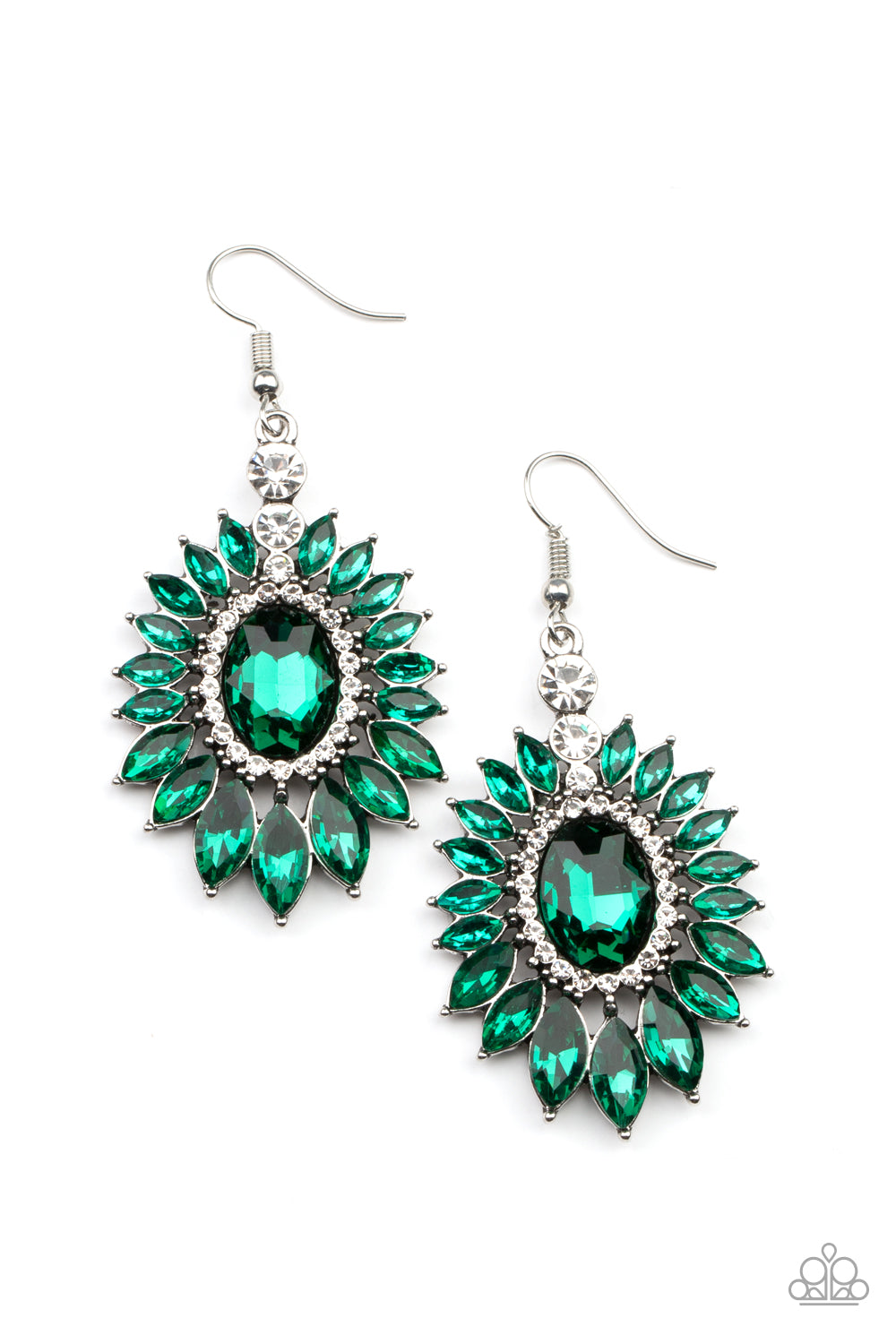 paparazzi-accessories-big-time-twinkle-green-earrings
