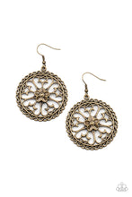 Load image into Gallery viewer, paparazzi-accessories-floral-fortunes-brass-earrings
