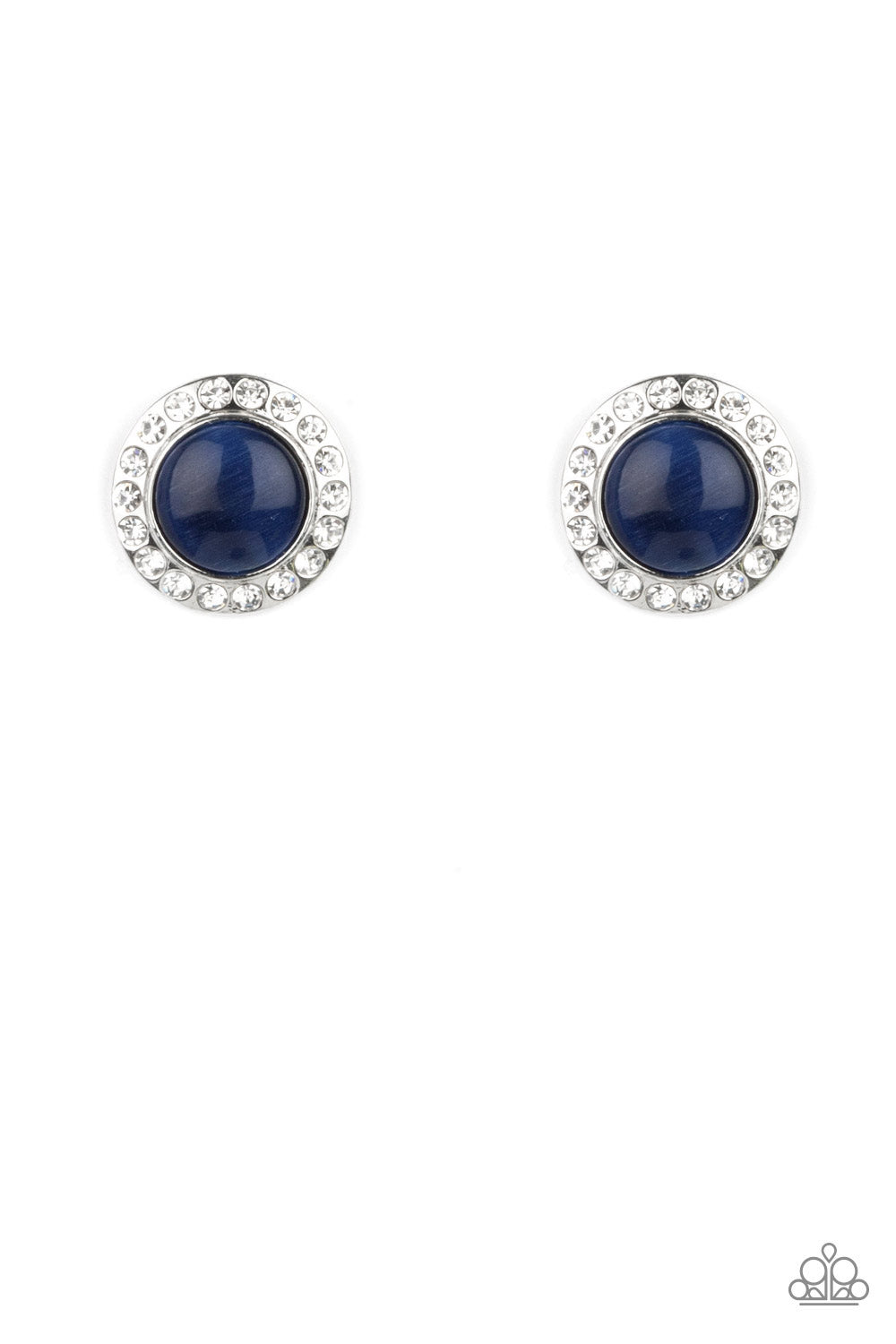 paparazzi-accessories-glowing-dazzle-blue-post earrings