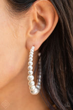 Load image into Gallery viewer, Glamour Graduate - White Earrings - Paparazzi Jewelry
