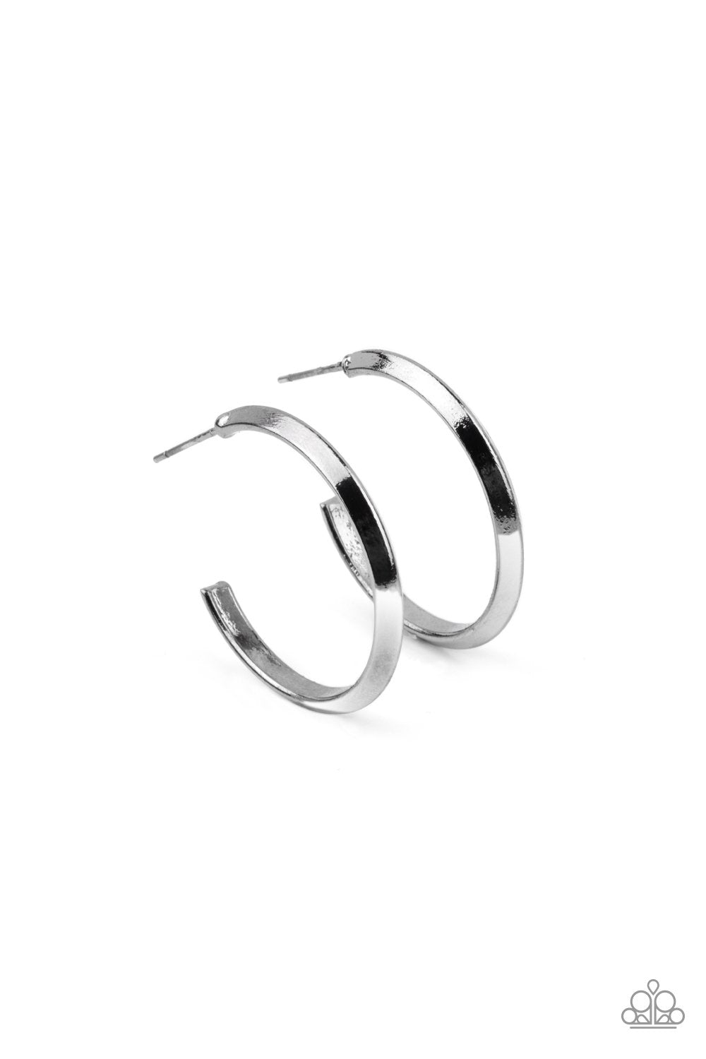 On the Brink Black Hoop Earrings Paparazzi Jewelry