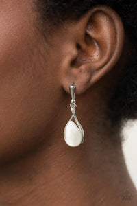 Pampered Glow Up - White Post Earrings - Paparazzi Jewelry