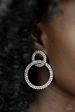 Load image into Gallery viewer, Intensely Icy - Black Post Earrings - Paparazzi Jewelry
