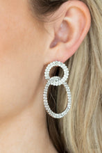 Load image into Gallery viewer, Intensely Icy - White Post Earrings - Paparazzi Jewelry
