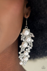 The Party Has Arrived - White Earrings - Paparazzi Jewelry