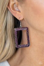 Load image into Gallery viewer, World FRAME-ous - Purple Earrings - Paprazzi Jewelry
