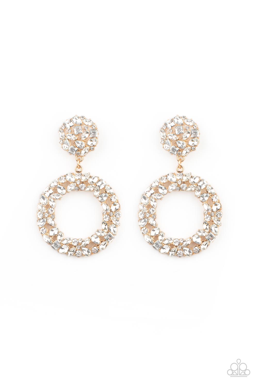 paparazzi-accessories-party-ensemble-gold-post earrings