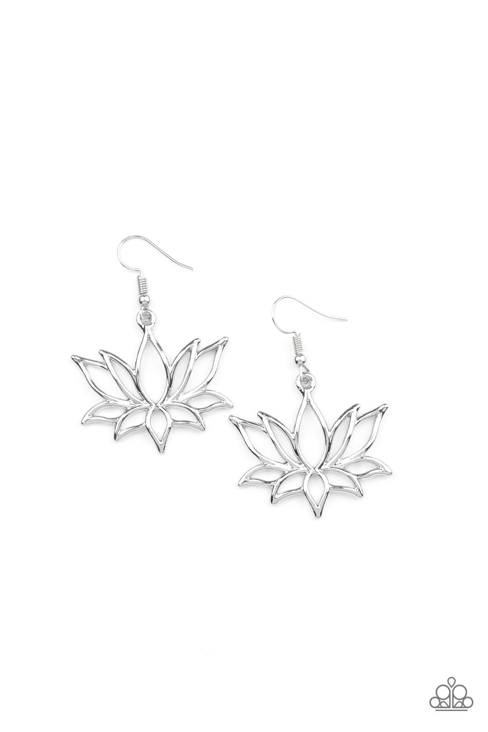 paparazzi-accessories-lotus-ponds-silver-earrings