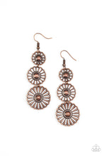 Load image into Gallery viewer, paparazzi-accessories-gazebo-garden-copper-earrings
