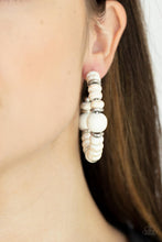 Load image into Gallery viewer, Definitely Down-To-Earth - White Earrings - Paparazzi Jewelry
