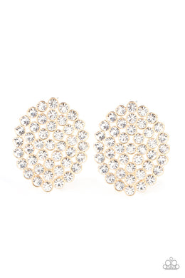 paparazzi-accessories-drama-school-dropout-gold-post earrings