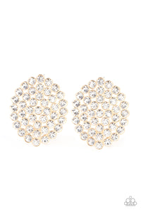 paparazzi-accessories-drama-school-dropout-gold-post earrings