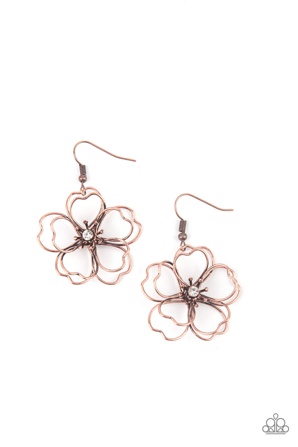 paparazzi-accessories-petal-power-copper-earrings