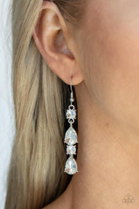 Raise Your Glass to Glamorous - White Earrings - Paparazzi Jewelry