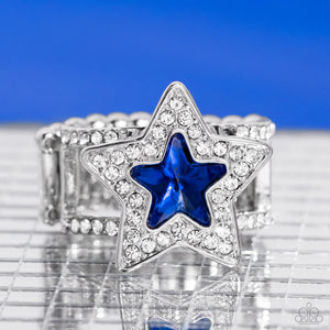 One Nation Under Sparkle - Blue Ring - Paparazzi Jewelry