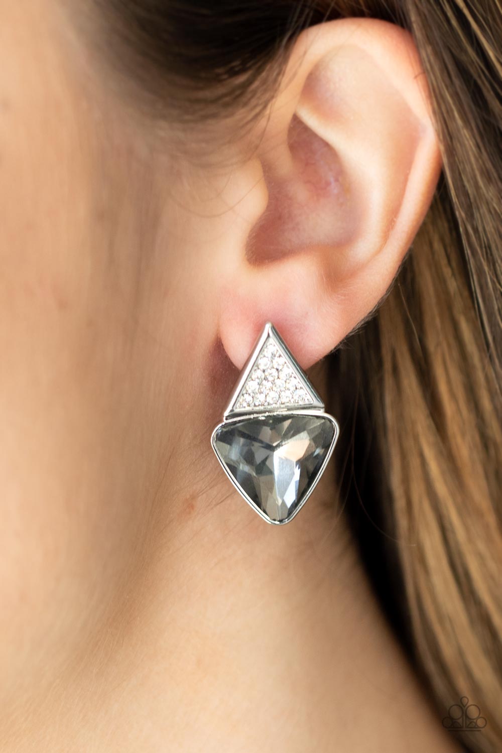 Risky Razzle - Silver Post Earrings - Paparazzi Jewelry
