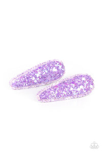 Sugar Plum Sparkle - Purple Hair Clip - Paparazzi Jewelry