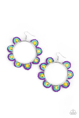 paparazzi-accessories-groovy-gardens-yellow-earrings