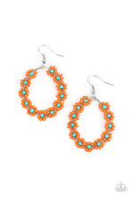 Load image into Gallery viewer, paparazzi-accessories-festively-flower-child-orange-earrings
