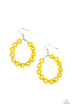 Load image into Gallery viewer, paparazzi-accessories-festively-flower-child-yellow-earrings
