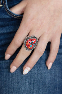 Adobe Sunrise - Red Ring - Paparazzi Jewelry