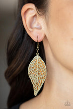 Load image into Gallery viewer, Leafy Luxury - Brass Earrings - Paparazzi Jewelry
