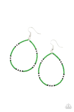 paparazzi-accessories-keep-up-the-good-beadwork-green-earrings