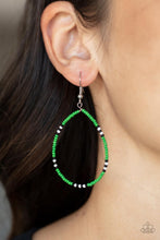 Load image into Gallery viewer, Keep Up The Good BEADWORK - Green Earrings - Paparazzi Jewelry
