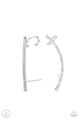 paparazzi-accessories-sleekly-shimmering-white-post earrings