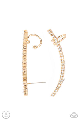 paparazzi-accessories-sleekly-shimmering-gold-post earrings
