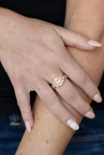 Load image into Gallery viewer, Floral Frou-Frou - Gold Ring - Paparazzi Jewelry
