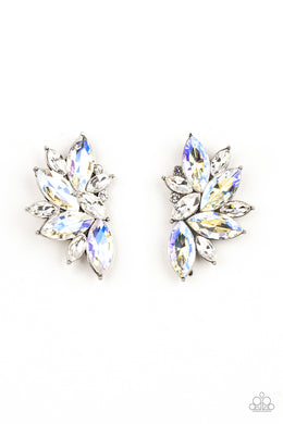 paparazzi-accessories-instant-iridescence-white-post earrings