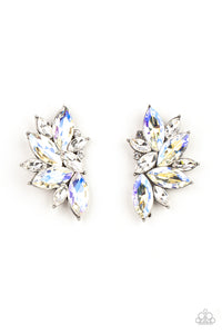 paparazzi-accessories-instant-iridescence-white-post earrings