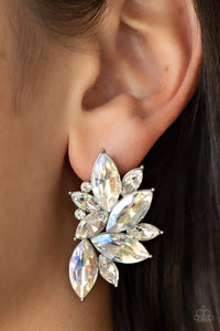 Instant Iridescence - White Post Earrings - Paparazzi Jewelry