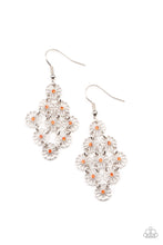 Load image into Gallery viewer, paparazzi-accessories-bustling-blooms-orange-earrings
