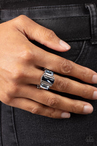 A GLITZY Verdict - Blue Ring - Paparazzi Jewelry