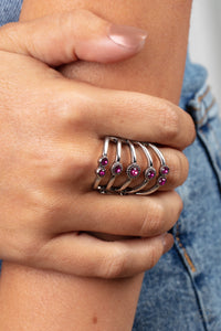 Layer On The Luster - Pink Ring - Paparazzi Jewelry