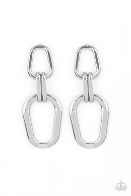 paparazzi-accessories-harmonic-hardware-silver-post earrings
