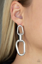 Load image into Gallery viewer, Harmonic Hardware - Silver Post Earrings - Paparazzi Jewelry
